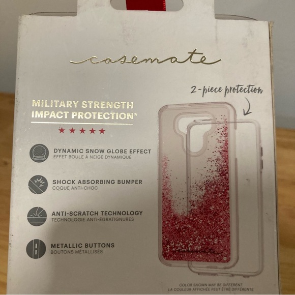 LG G6 Phone Case Pink Sparkle Waterfall Case-Mate New Old Stock - Picture 8 of 11